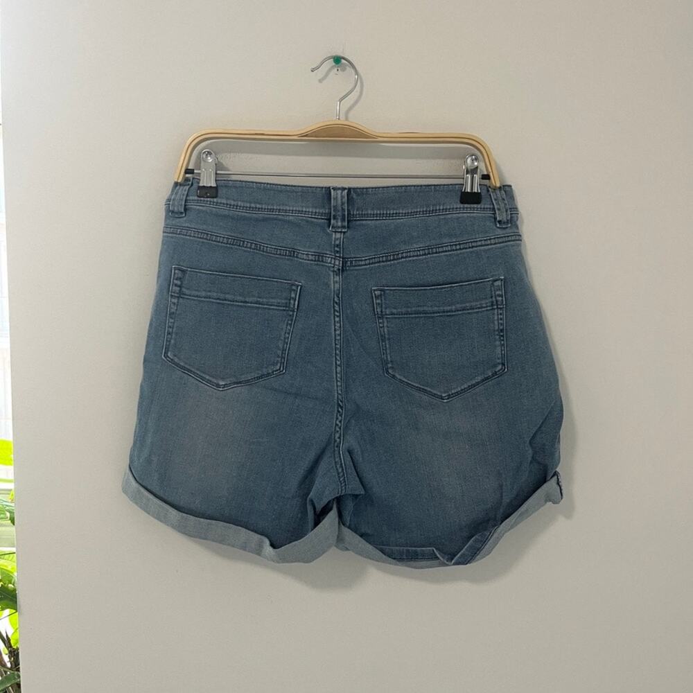 J. Jill Denim Cuffed Stretchy Shorts Size 10 - Picture 4 of 6